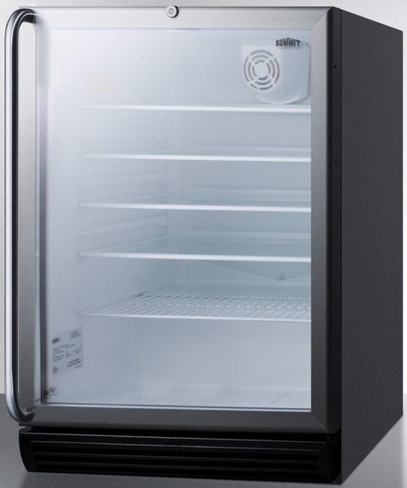 Summit Scr600bglbishada 24"" ADA Compliant Beverage Center With 5.5 Cu. Ft. Capacity Double Pane Tempered Glass Door Automatic Defrost And Adjustable Glass Shelves In Stainless Steel on Fridge.com - View 2