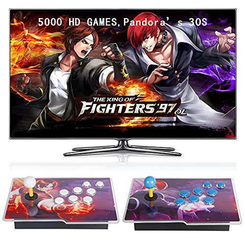 [5000 Games in 1] 30S Pandora box Retro Games Arcade Game Console with Two Separate hosts Compatible PC & Projector & TV 3D Games 1-4 Players Category Favorite List Save/Search/Hide/Pause/Delete Games
