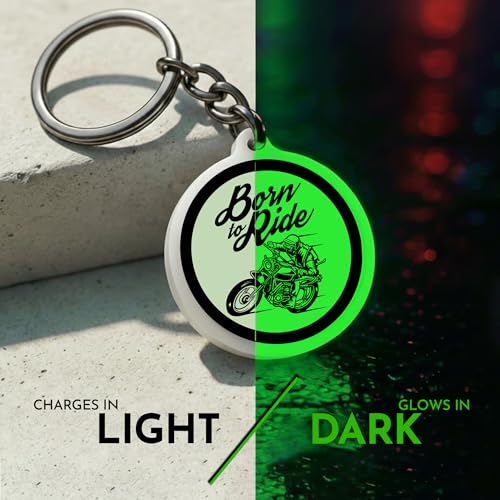 Image of Mi Glow Store Glow in Dark Keychain for Bike Men | Gift for Man | Bike Accessories | Charges in Light Glows in Dark | Key chain for Bike