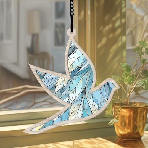 Image of Dove Suncatcher Ornament Gift for Christian Christmas Decoration