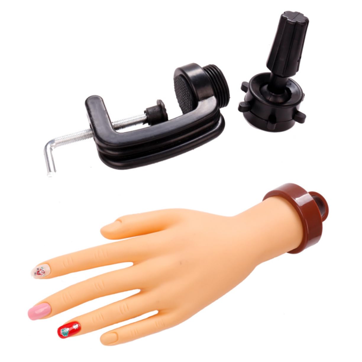 Healvian Soporte de Mano de Práctica para Uñas Modelo Flexible con Brazo para Entrenamiento de Manicura para de Uñas y Profesional