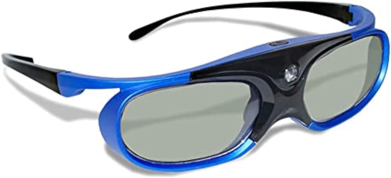 Universal 3D Glasses, DLP-Link Active Shutter Glasses with 80mAh Rechargeable Battery, 50 Hours of Continuous Work, Goggles for Mainstream DLP Projectors