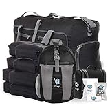 Lightweight Family Travel Luggage Set - Duffle Bag Backpack Toiletry Packing Cubes (FamilySet-Black)