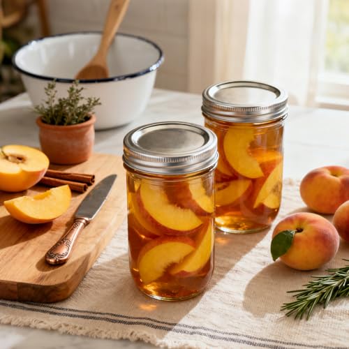 Image of ComSaf 12 oz Mason Jars with Lids 6 Pcs, Regular Mouth Canning Jars with Seal Bands, 12 oz Glass Jar with lid for Soft Drinks, Juice, Jam, Jelly, Sauce, Dessert, Overnight Oats, Pickles
