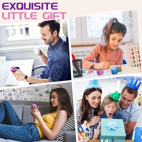 Image of Dilabnba Fidget Spinner Cube Toys for Kids Adults, Metal EDC Sensory Focus 2 in 1 Toy, Mini Gadget Finger Toy Stress Relief Easter Stuff Desktop for Boy Girl Woman (Pink)