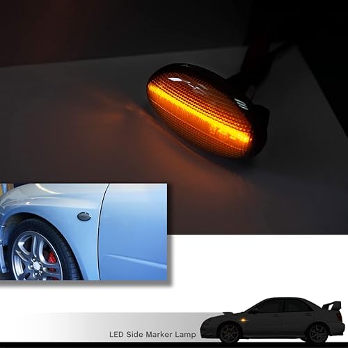 Miniatura 2 de NJSBYL Impreza WRX - Lámpara de marcador lateral LED para Subaru Impreza WRX 2002 2003 2004 2005 2006 2007 Fender Turn Signal Kits de luz de lente