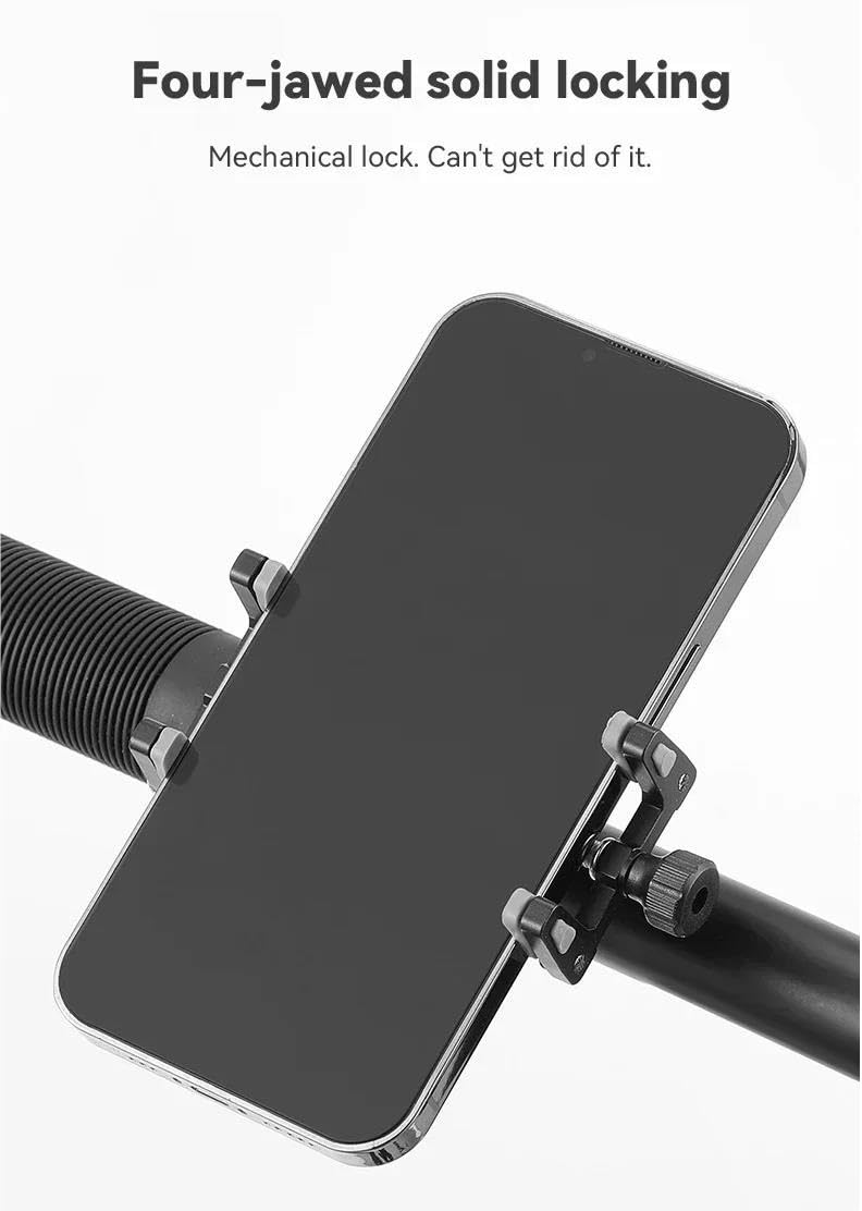 Supporto Telefono Moto Bici Smartphone Staffa In Lega Di Alluminio CNC Quattro Artigli Accessori Ciclismo(GRIGIO)