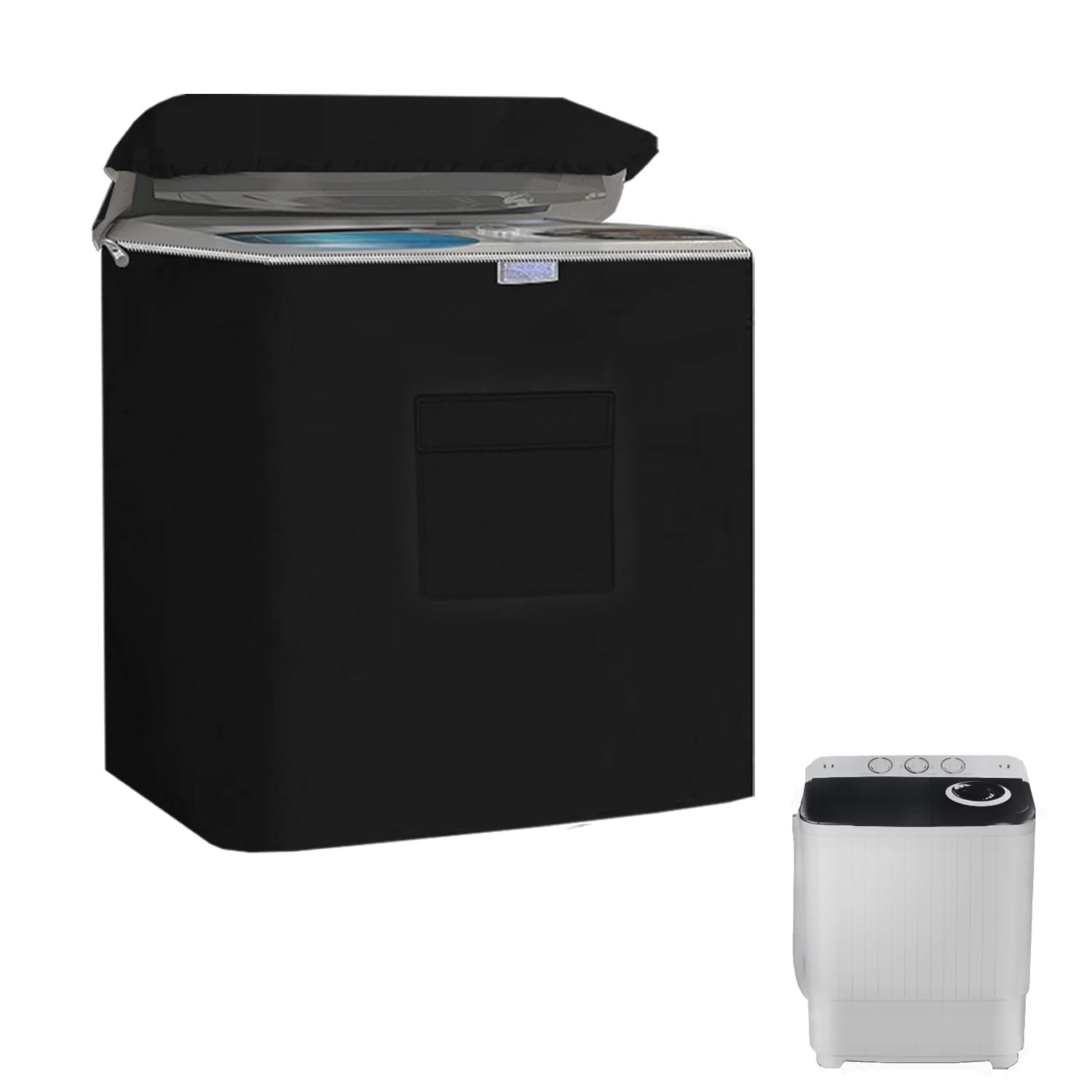Vibiubo Twin Tub Washing Machine Cover for 20lbs Portable Mini Compact Washer Machine,Waterproof, Sun-Proof, Extend their Service Life, Zipper Design for Easy Use (26"W×17"D×29.5"H)