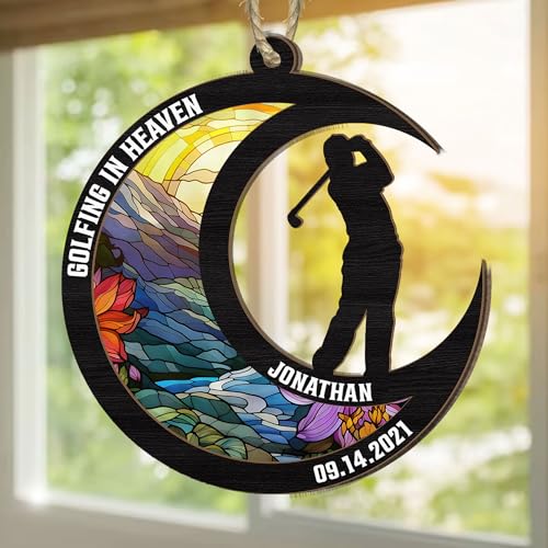 Macorner Personalized Gifts Suncatcher Ornament for Golf Lover - Golfing