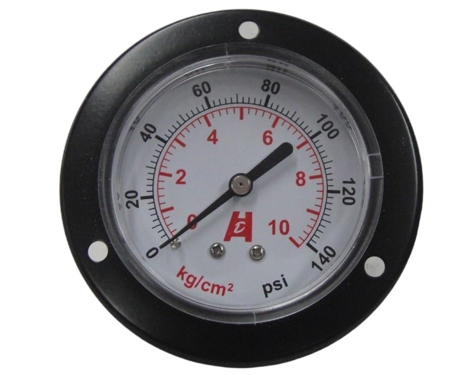 4pcs/lot Y60-ZT,2.5" 60mm 140psi Pressure Gauge, Manometer,PT1/4 Back Thread,10kg/cm2(140psi) with Front Flange