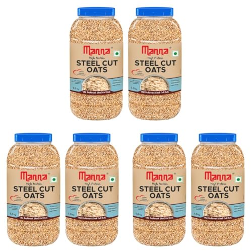 Image of Manna Steel Cut Oats 3kg | Gluten Free | Diabetic Friendly | High Protein & Fibre 3kg (Pack of 6)