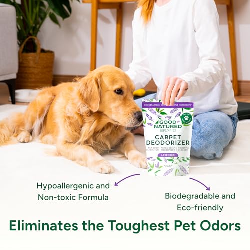 Image of Good Natured Brand | Carpet Deodorizer & Freshener Powder | 60 oz Pet Odor Eliminator for Strong Odor & Pet Urine | Fresh Natural Lavender | Safe for Homes with Pets