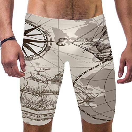 Short de bain homme motif carte voile XXL multicolore anti-humidité