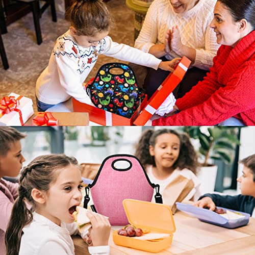 Joyhill Kids Lunch Bag, Reusable Insulated Lunch Box, Detachable Shoulder Straps Lunch Tote Bag, Cute Lunchbox For Boys Girls (Small, Pink) #TOP6