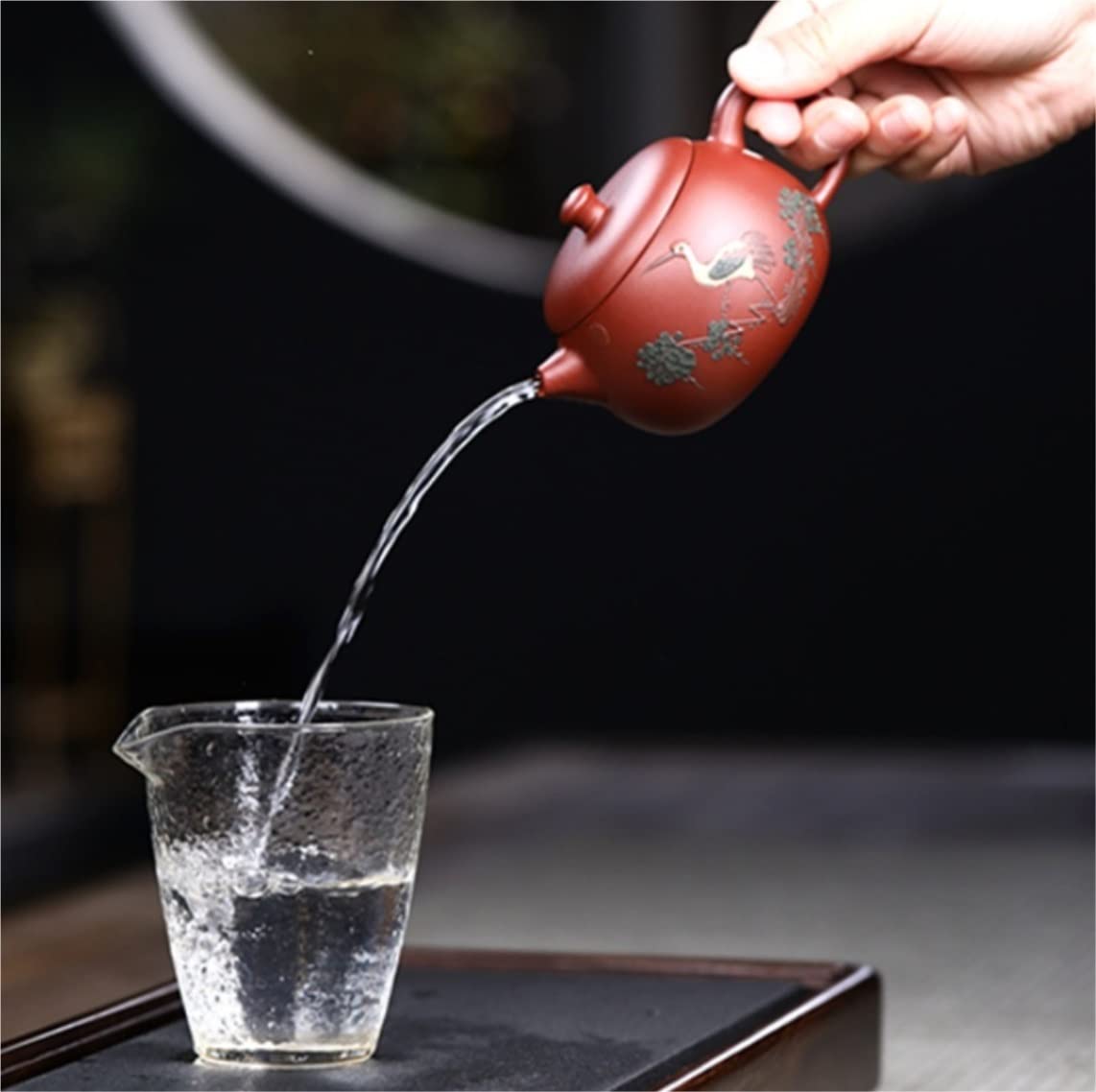 Habrur Theiere Fonte Théière Japonaise Théière 6 Oz/0,18 L Faite À La Main Originale Mine Dahongpao Théière Théière en Argile Violette Théière en Fonte Theiere Japonaise
