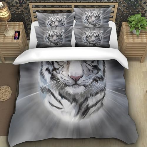Parure de lit animaux du zoo 200x200 housse de couette microfibre hypoallergique 3D