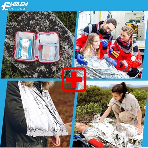 Image of Emergency Thermal Blanket Made of Mylar for Survival, Hiking, Camping, First Aid, and Bug Out Bag - Extra Large (4-Pack)