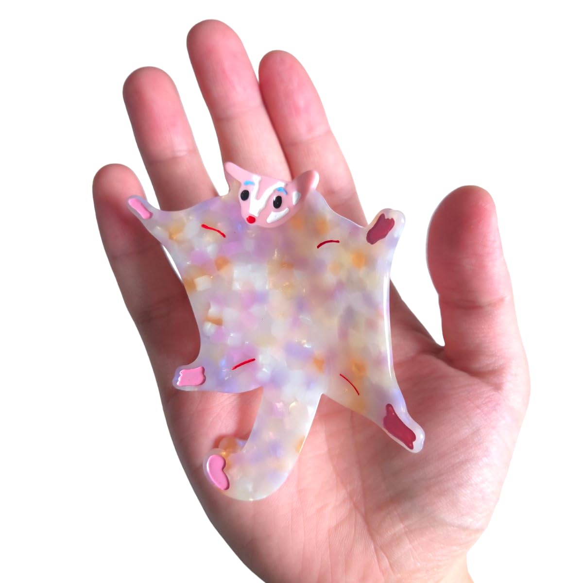 Cute Petaurisia Hair Clip,Novelty Acetate Claw Clips,Small Hair Clips for Women,Funny Hair Clips - Image 3