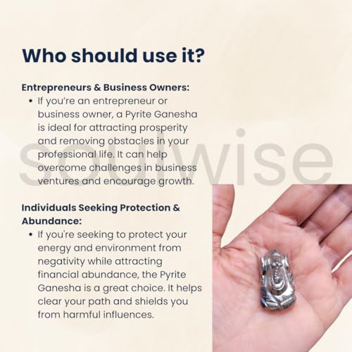 Image of Soulwise Money Magnet Pyrite Ganesha Idol - 1 inch God Statue for Car Dashboard & Office Desk - Vastu & Abundance Gift