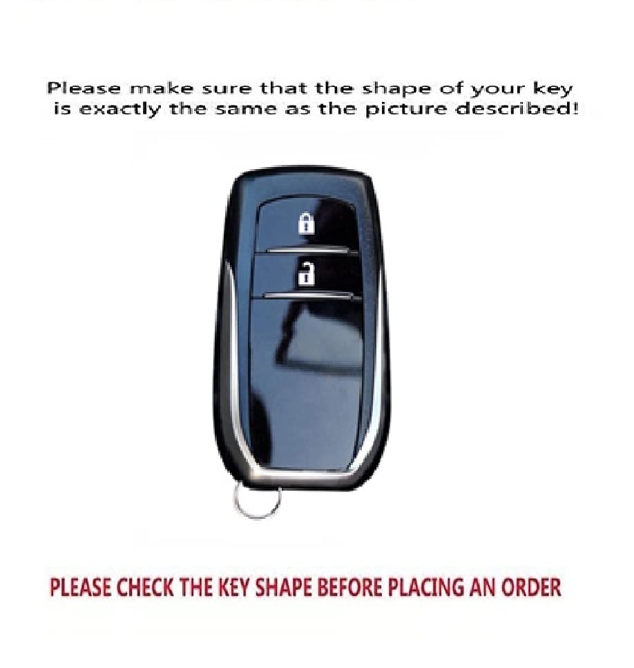 Image of KMH TPU Gold Car Smart Key Cover Compatible for Toyota Innova Crysta 2 Push Button Smart Flip Key Shell Case Holder, Full Key Protection (Red Gold) Pack of 1