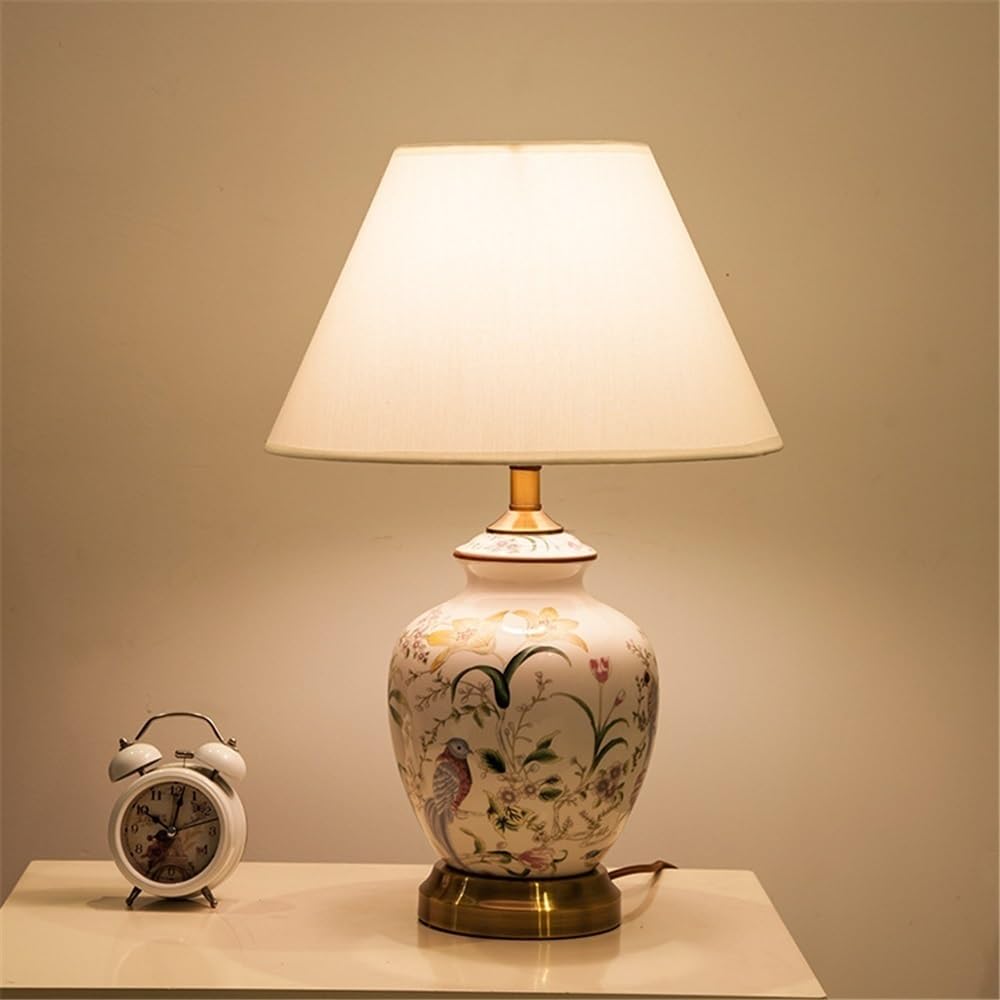 Affascinante Lampada da tavolo in ceramica for studio, soggiorno, comodino semplice, lampada da tavolo decorativa for camera da letto Arredamento per la casa(Piccolo)