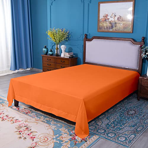 Image of NTBAY Full Microfiber Flat Sheet, 81 x 96, Orange