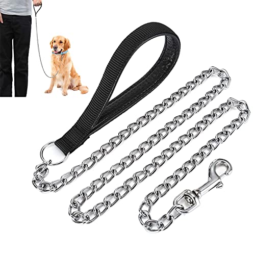 QEEYON Guinzaglio per Cani in Metallo Resistente