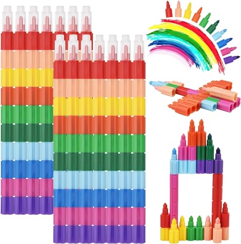 DealKits 14 Pezzi Pastelli a Cera Impilabili (10 in 1), Tratto liscio e uniforme, Non Tossici, Facili da Tenere, Lavabili e Sicuri, Idee Regalo per Fine Festa Compleanno