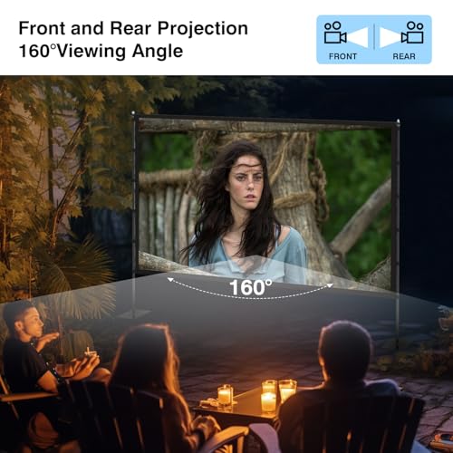 undefined Outdoor Projector Screen with Stand - 120 inch Portable Projector Screens Indoor Outdoor Projector Screen 16:9 4K HD Outdoor Movie Screen with Carry Bag,Enioy Home Theater Projection Screen. の商品画像 4