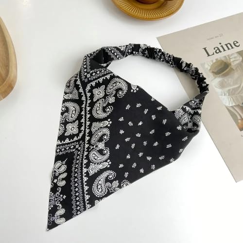Image of El Regalo Scarf Bandana Headbands for Girls & Women- Elastic Bandanas Triangle Hairband Boho Scarf Headband Headwear Hair Accessory (Option-4, One Size),Multicolor