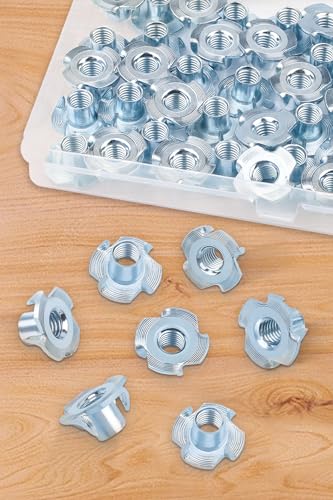 M10 x 13mm Einschlagmutter 20 Stück, Caianwin Kohlenstoffstahl Einschlagmuttern mit 4 Einschlagspitzen, Einschlaghülsen Schlagmuttern