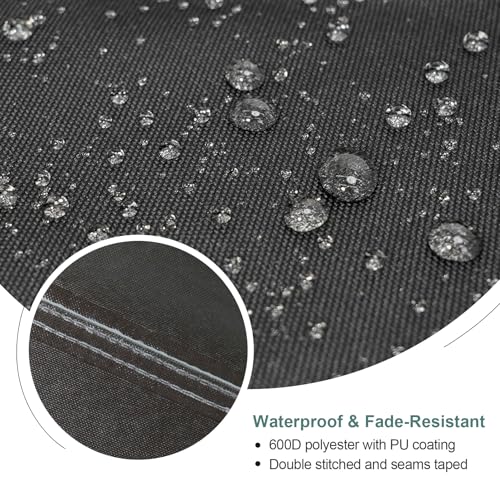 STEECA Patio Waterproof Umbrella Cover - Outdoor Market Parasol Cover with Zipper Fits Umbrella Up to 12 Feet, Black - Thumbnail 3