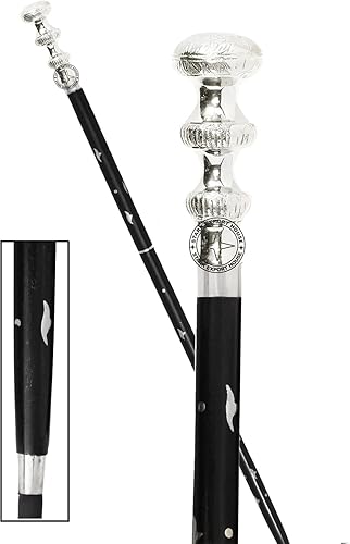 Bastón de latón de níquel con diseño de bastón de madera vintage con mango de níquel de latón, gran regalo para hombres y mujeres, 39 pulgadas