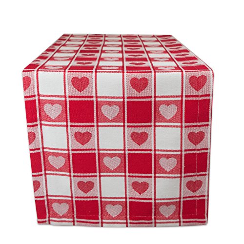 DII Valentinstag Tischdecke Check Collection Tischdecke 60 x 84 cm Karierte Herzen – Ansicht 1