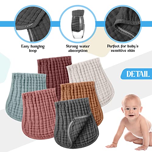 Image of Frienda 6 Pack Muslin Burp Cloths Baby 20x9'', Fresh Colors