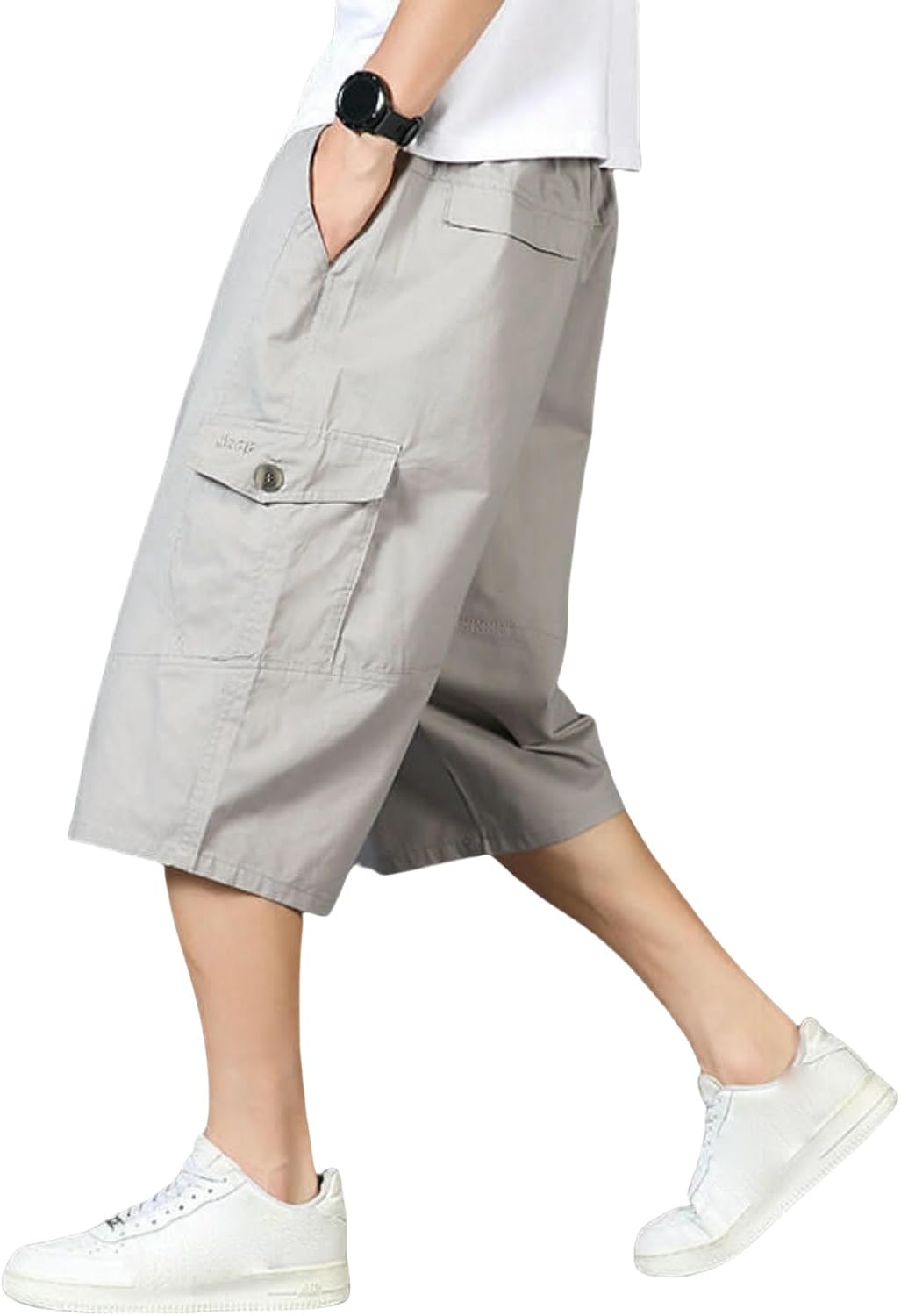 Men's Summer Thin Outdoor Multi-Pocket Loose Workwear Casual Seven-Point Shorts