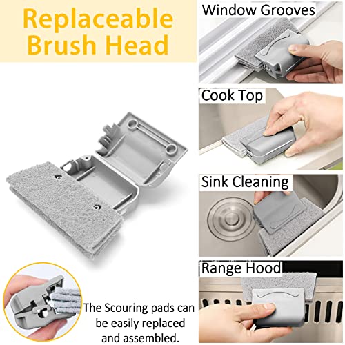 Fensterputzer, 5 Stück Fensterrillen Reinigungsbürste, Fenster Putzen mit Kleine Bürste, Abzieher Fenster, Fensterabzieher Profi,Fensterrahmen Reiniger für Fenster Tür Reinigung Aller Ecken und Lücken