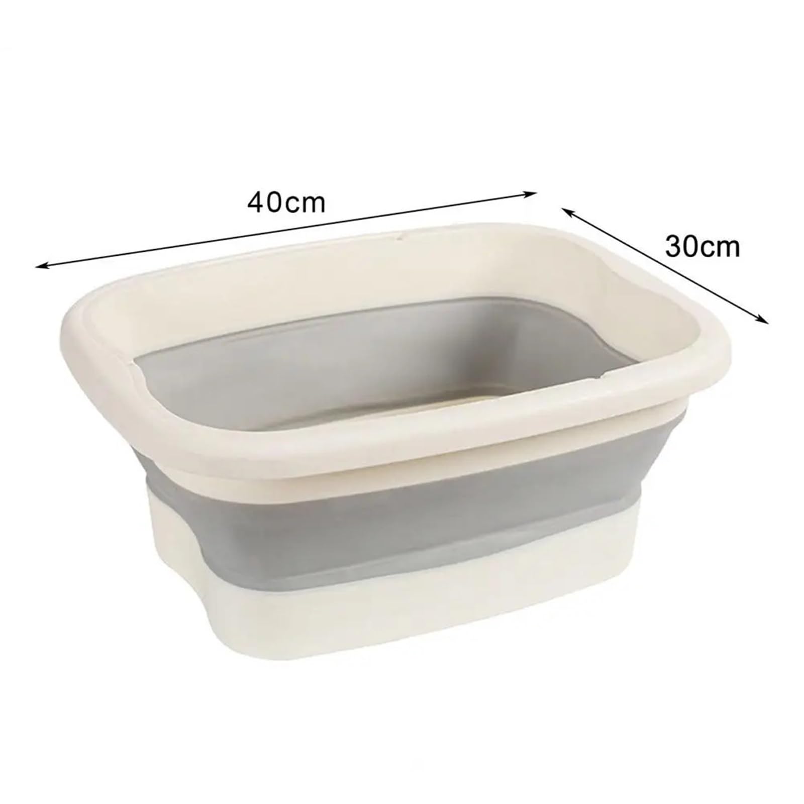 Cubo Plegable Para Remojo De Pies Cubo plegable for remojo de pies, lavabo baño for , plástico portátil for Camping, cocina, fruta, exterior, 2 uds(Grey)