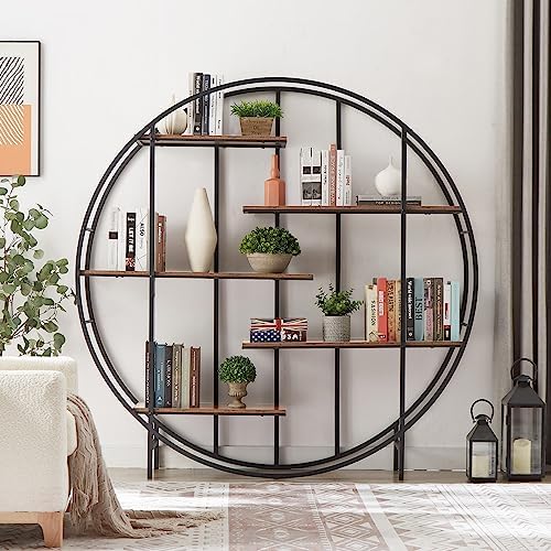 5-Tier Metal Round Plant Stand with Foot Pads,Vintage Industrial ...