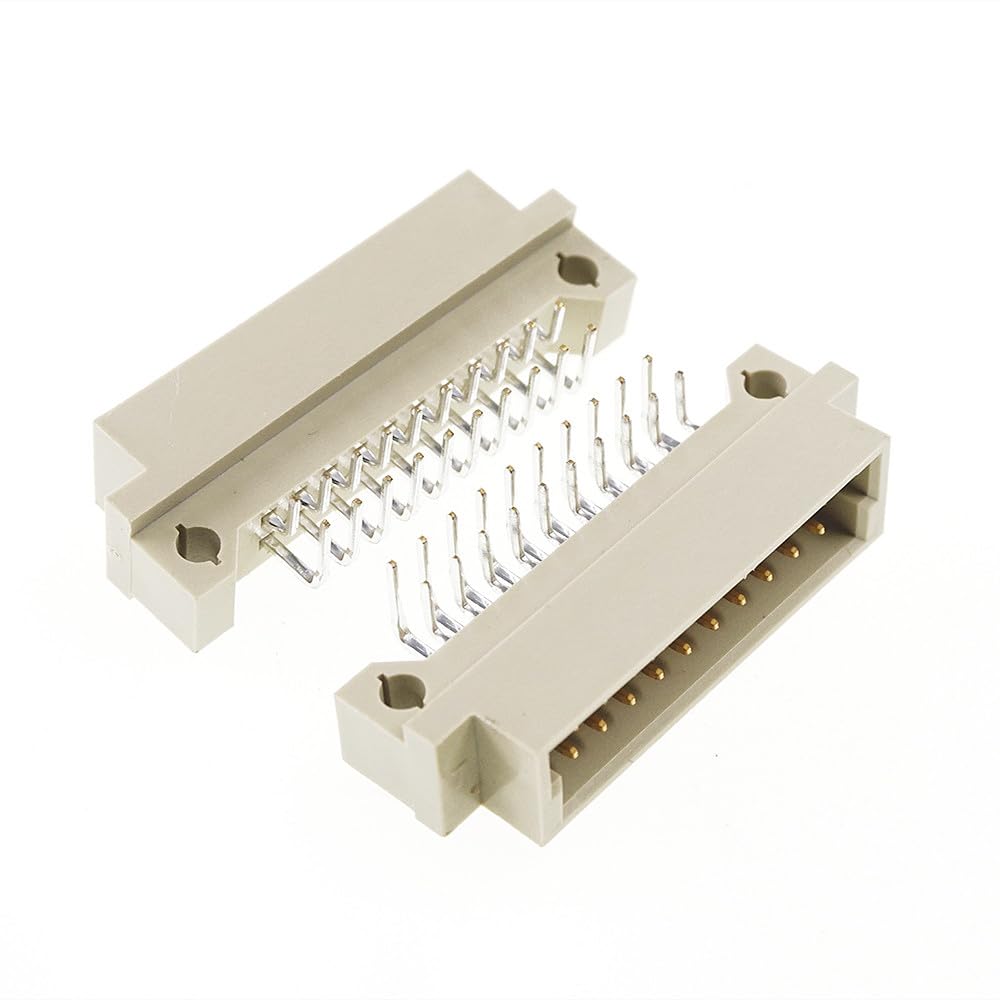 Wiring Connecting Terminals - 5Pcs DIN 41612 Connector 2 Rows 20 Pin Din Plug Header Male Pins Right Angle Through Hole 2x10 20Pin Pitch 2.54mm DIP