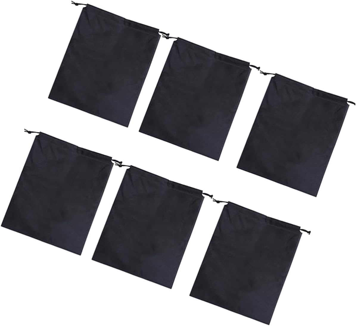 Black Nonwoven Fabric Drawstring Storage Bag 12Pcs, 40x30cm