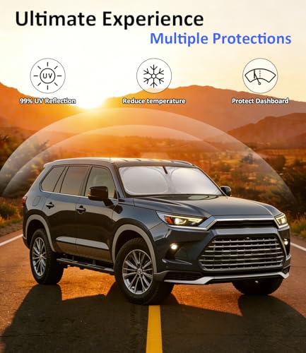Image of Windshield Sun Shade Custom Fit for Toyota Grand Highlander 2024-2026