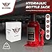 BullsArmor Hydraulic Bottle Jack - 20 Ton (40,000 lb) Capacity - Welded Heavy-Duty Design with Extended Pump Handle - Ideal for Cars, Trucks, RVs, and Industrial Use - Red