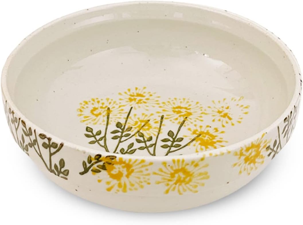 J-kitchens PNO608823 Dinner Hasami Ware Small Bowl, Medium, Diameter 4.9 x Height 1.7 inches (12.5 x 4.4 cm), Microwave Safe, Dishwasher Safe, Made in Japan, Wild Flowers, Yellow
