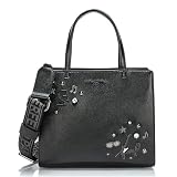 Picture of KARL LAGERFELD Women's Maybelle Pins Satchel, Black/Dark Gunmetal, One Size