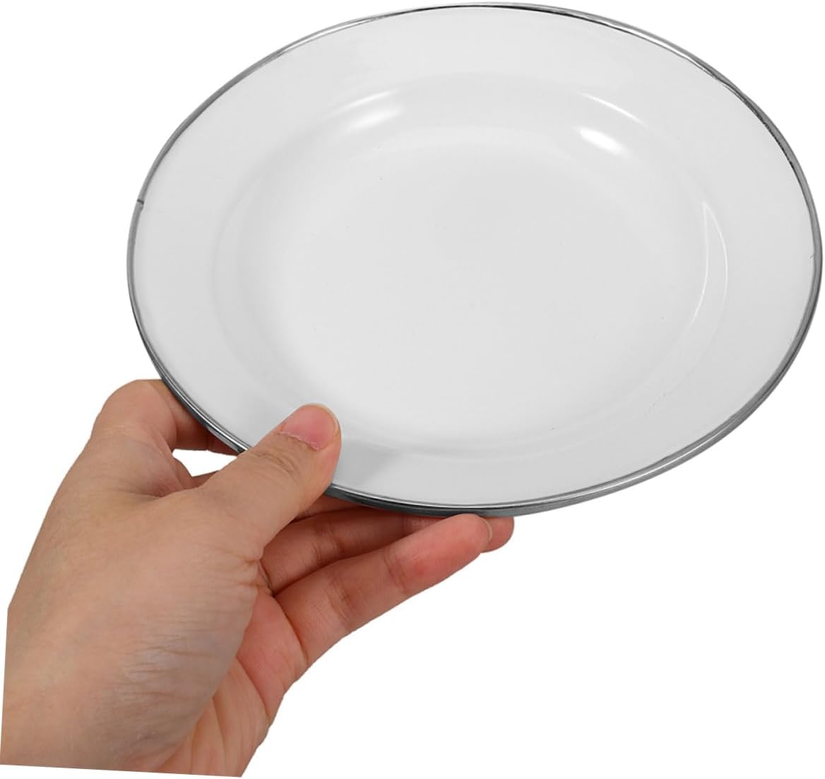 4pcs Vintage Enamel Snack Plates Retro Style Serving Tray for Fruits Appetizers and Desserts Sturdy and Easy to Clean for Home and Bakery Use