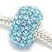 925 Sterling Silver "Light Blue Crystals" Charm Bead fits Pandora bracelets