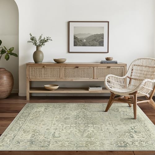 BEIMO Tapis Vintage Boho Lavable 160x230 cm, Antidérapant, Durable et Non-Fussel, Salon, Chambre, Bureau à Domicile