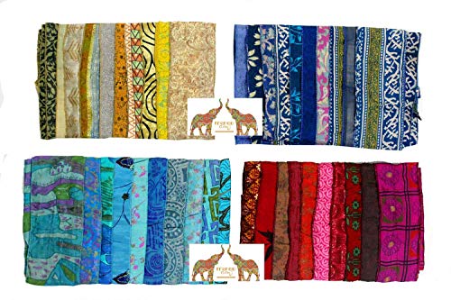 Lot de 4 écharpes Sari en soie Cover