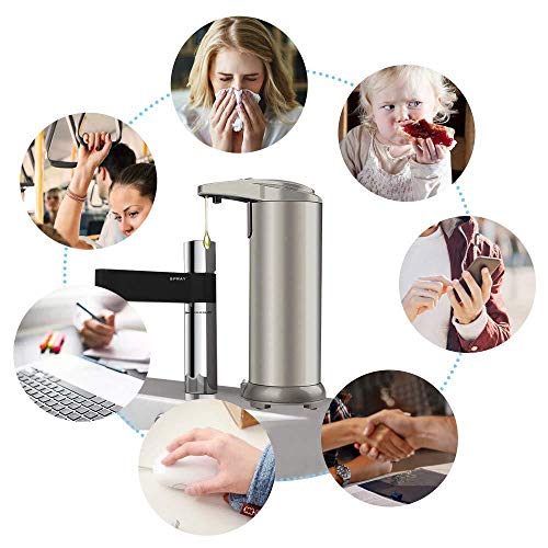 Preisvergleich Produktbild InLoveArts Seifenspender Berührungsloser automatischer Seifenspender Infrarot-Bewegungssensor Rostfreier Stahl Spülmittel Hände frei Auto Handseifenspender Champagner Doppelter Knopf Küche Badezimmer